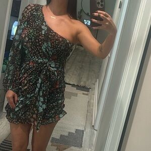 Floral One-Shoulder Dress